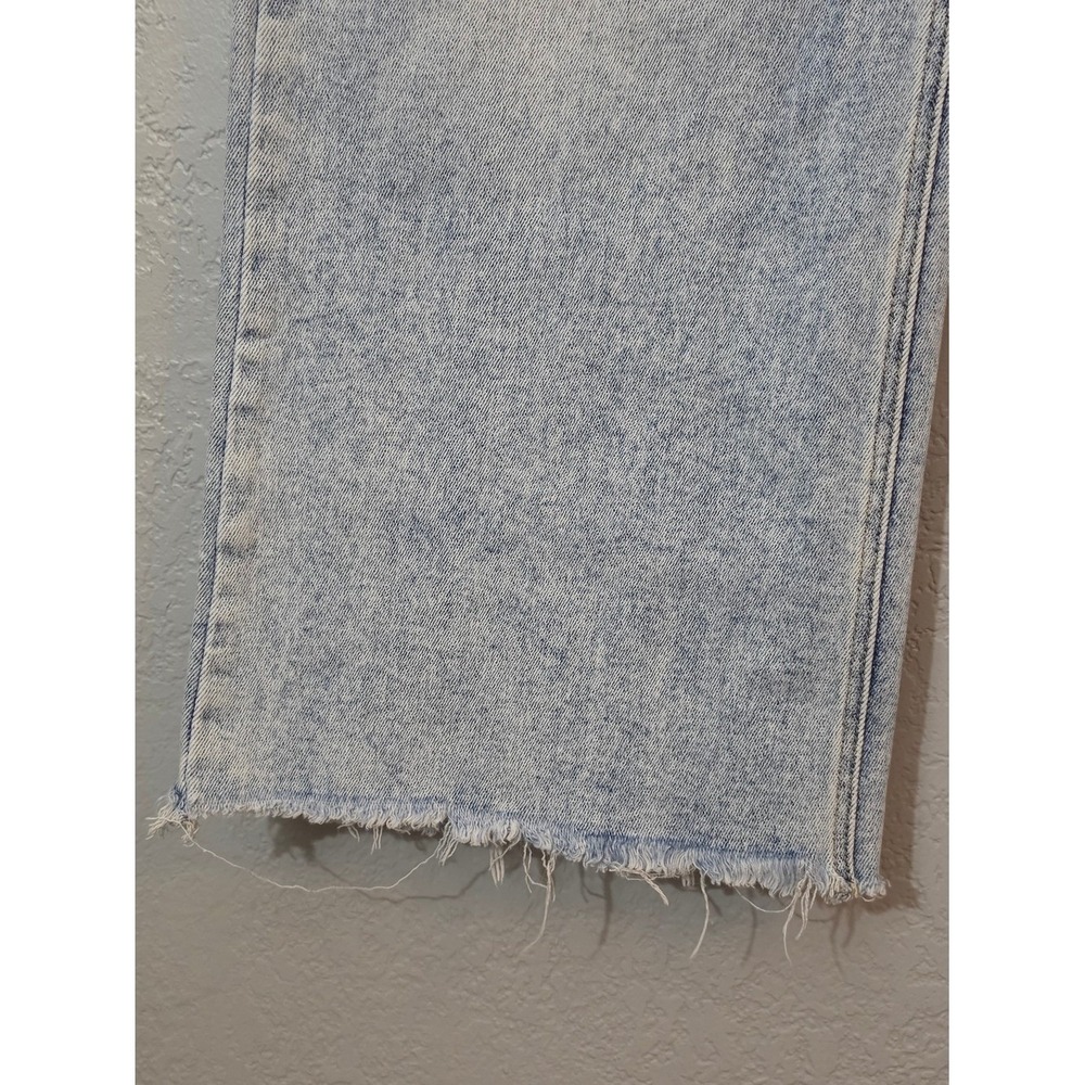 Risen High Rise Frayed Ankle Wide Leg Jeans Light Wash Distressed Womens 9/29 - Picture 5 of 13